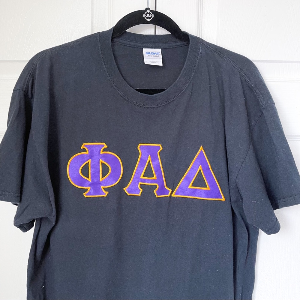 Phi Alpha Delta Purple and Gold Stitched Letters